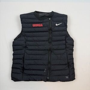 Nike Golf Georgia Bulldogs Down Vest Black 700 Fill Womens Size Medium